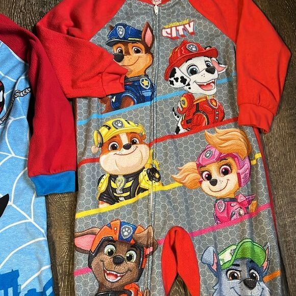 paw patrol pajamas and super hero spider man pajamas. size 5T - Picture 3 of 6